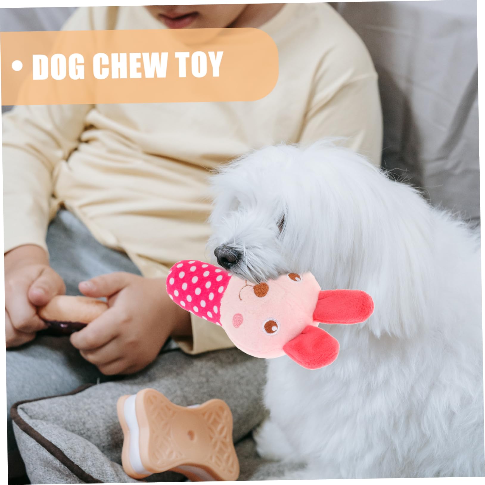 Balacoo Squeaky Plush Dog Toys - Bunny Chew Toys for Puppies, Teething & Grinding, Soft Thorn Ball for Small Dogs - Perfect for Playtime, Training & Dental Health