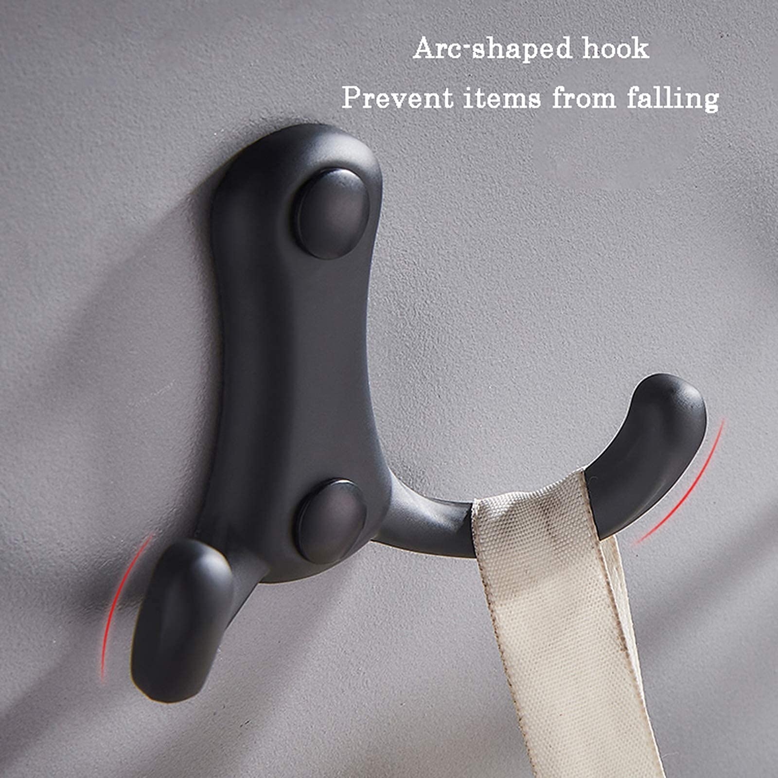 Wall Mounted Coat Rack - 5 Pack Aluminum Space Saving Key Hooks for Home Organization | No Drill Installation | Perfect for Living Room, Kitchen, Bedroom & Bathroom Decor (Black)