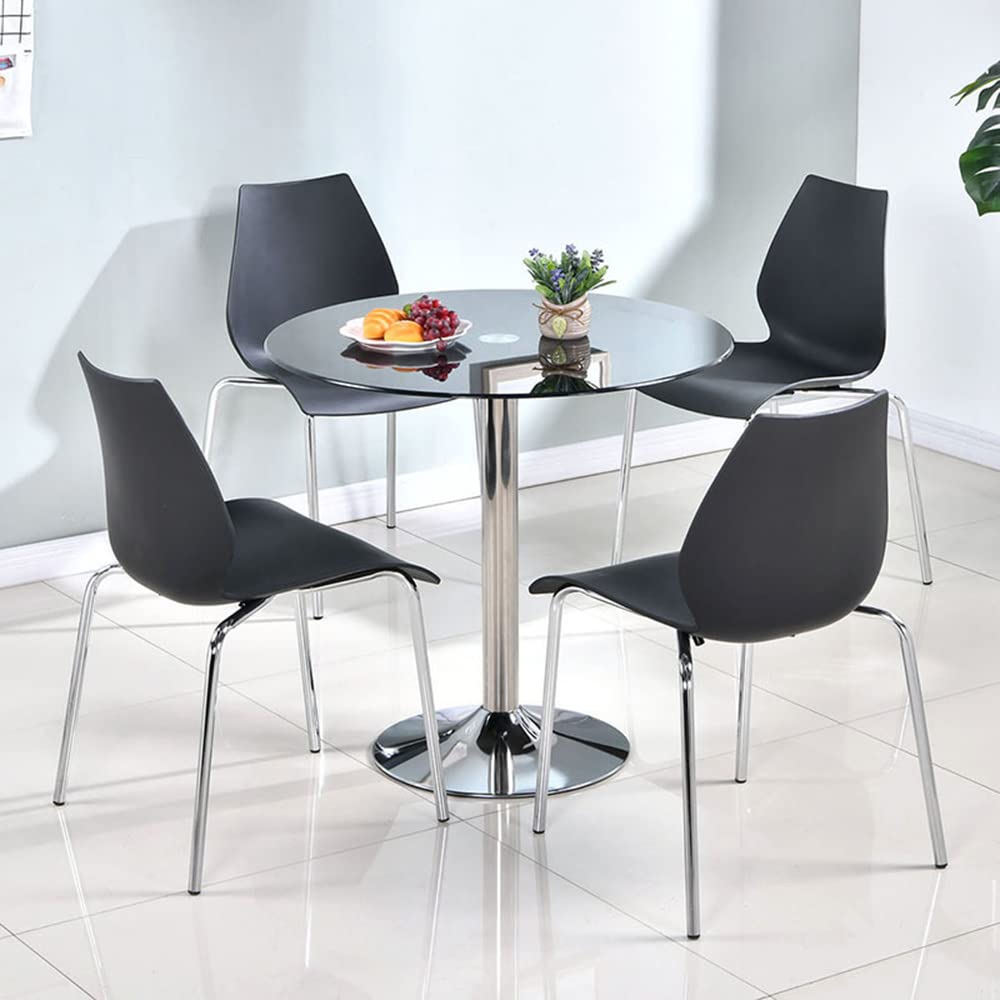 Modern Round Glass Dining Table with Tulip Base - 23.6