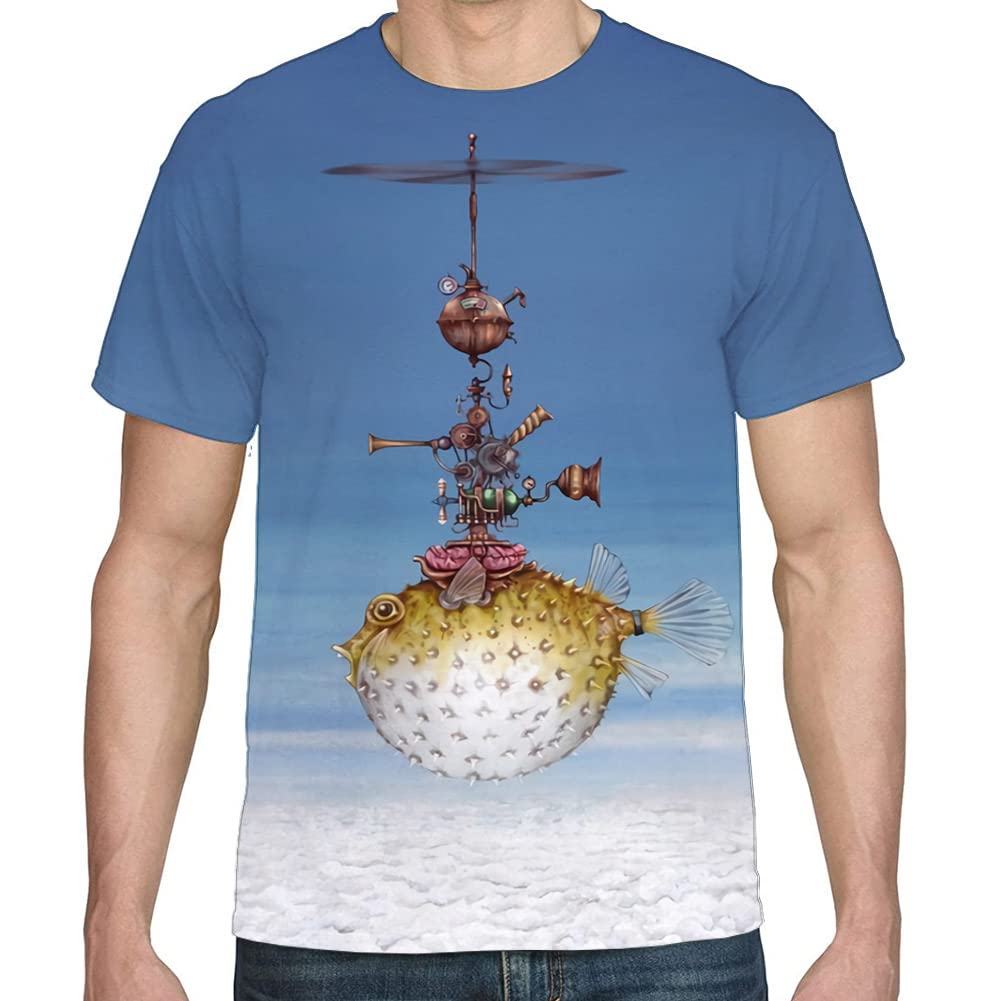 Gecaitez Men's 3D Printed Graphic T-Shirt - Cool Casual Short Sleeve Tee for Men (Sizes S-3XL) - Perfect for Streetwear, Parties & Everyday Fashion
