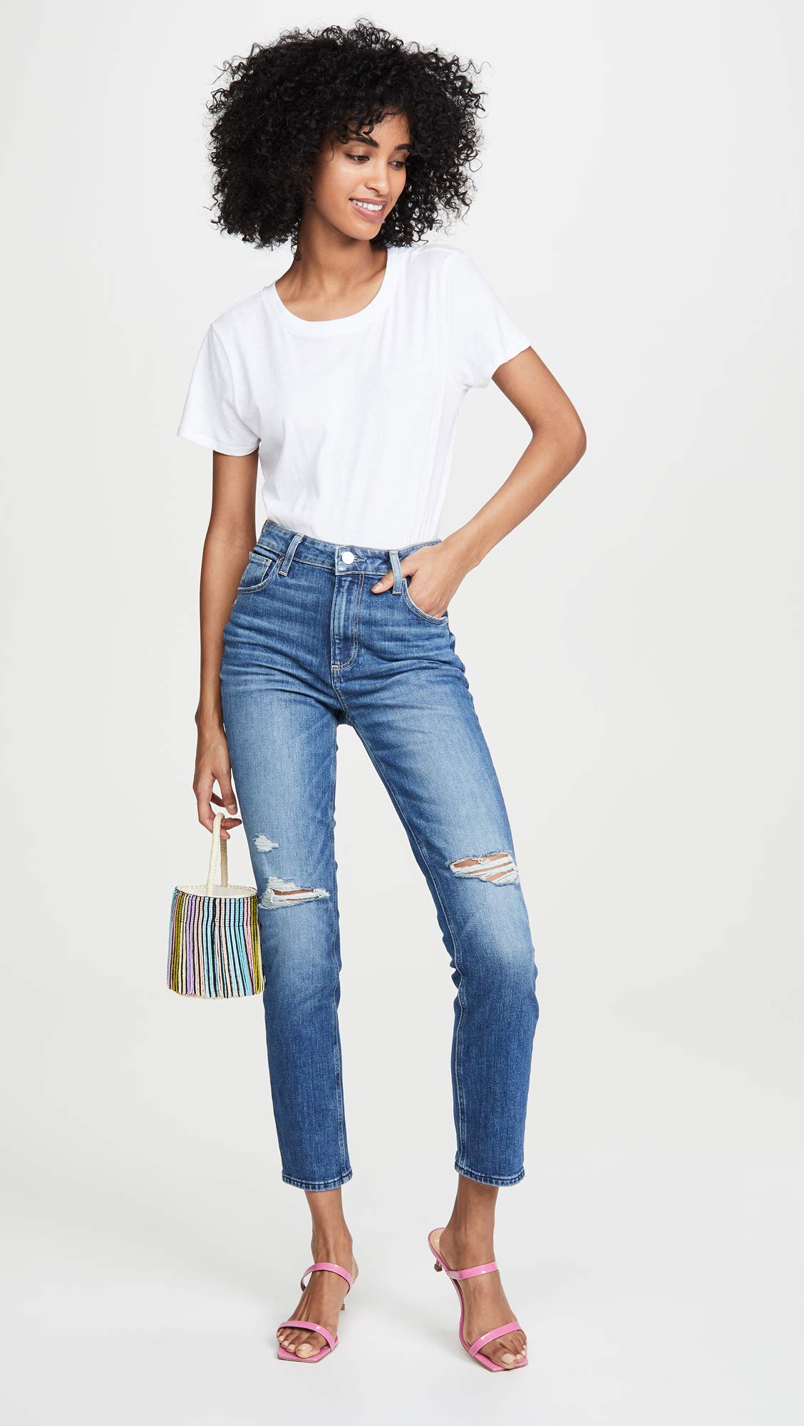 PAIGE Women's Sarah Slim Jeans - High Waist Stretch Denim Pants for Everyday Comfort | Perfect for Work, Casual Outings & Date Nights