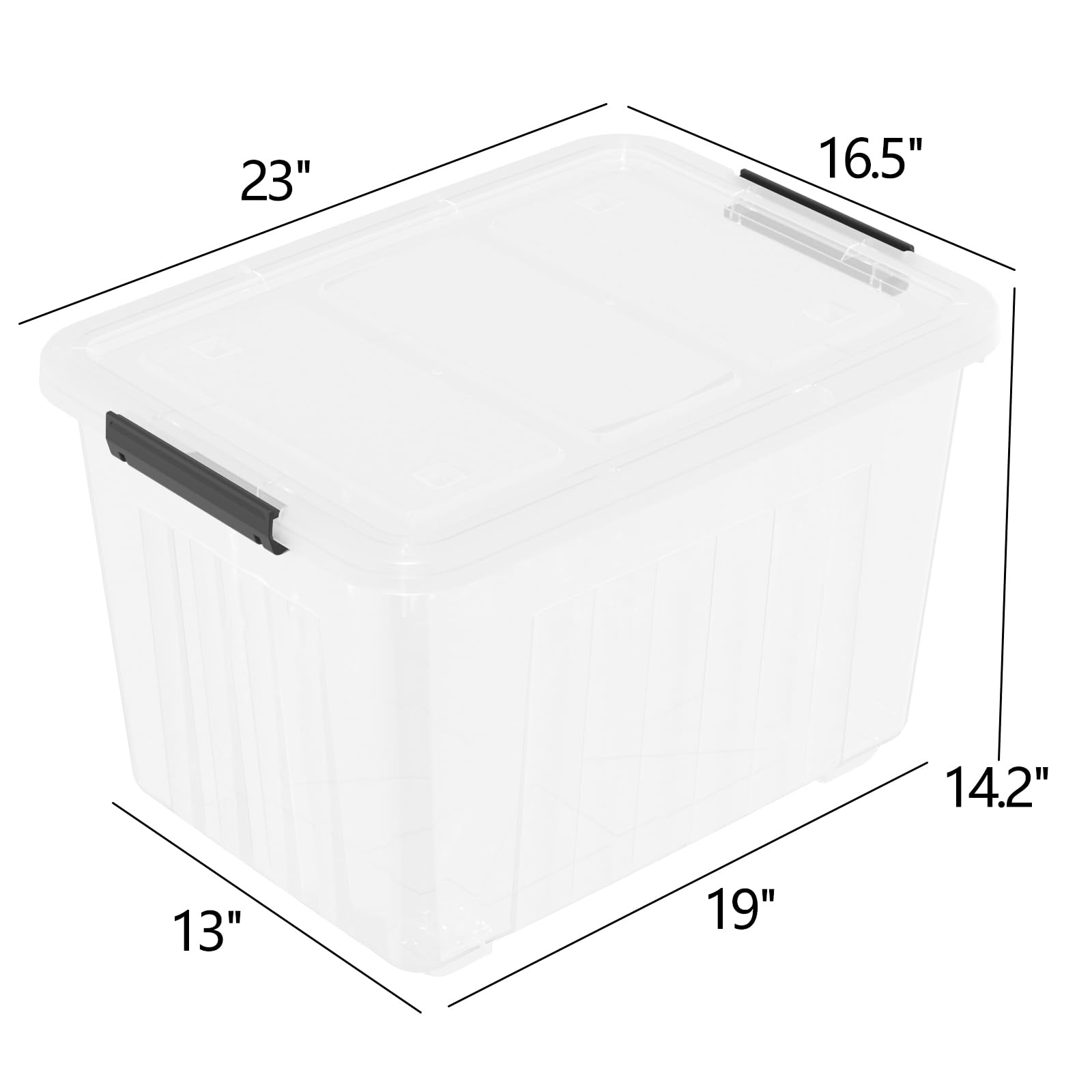 4-Pack 70L Large Clear Plastic Storage Bins with Wheels - Heavy-Duty Organizers for Home, Garage, Office & Moving Supplies