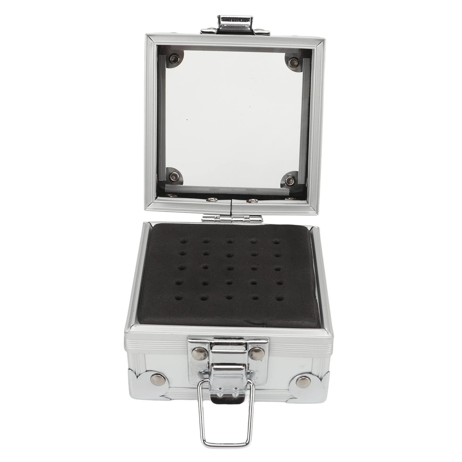 25-Hole Nail Drill Bit Holder - Portable Aluminum Alloy Storage Box for Nail Artists | Home & Salon Use
