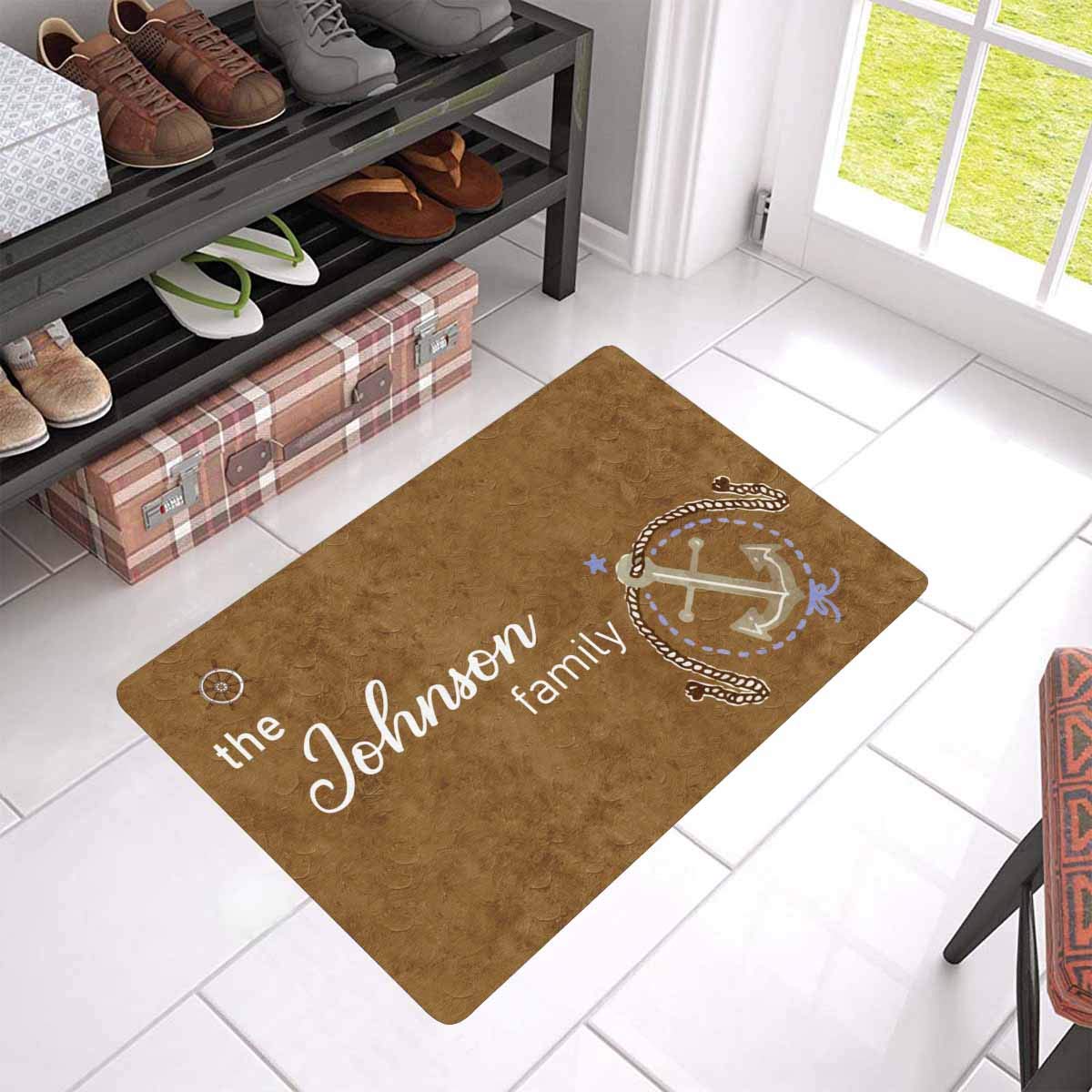 Personalized Custom Family Name Doormat - Non-Slip Indoor/Outdoor Welcome Mat, 24x16 Inch Text Rug for Home Entryway, Porch & Travel - Artsadd