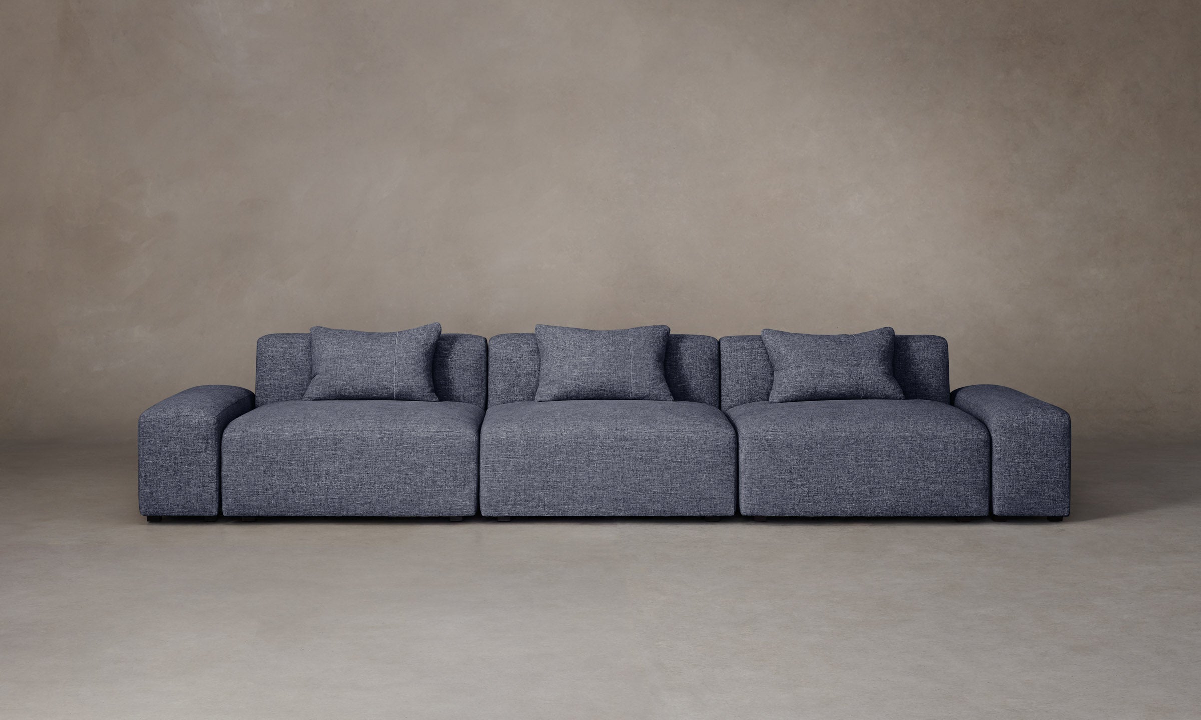 The Breuer Modular Sofa - Heritage Belgian Linen Lake | Modern Sectional Couch for Living Room, Lounge & Office | Durable & Stylish Home Furniture
