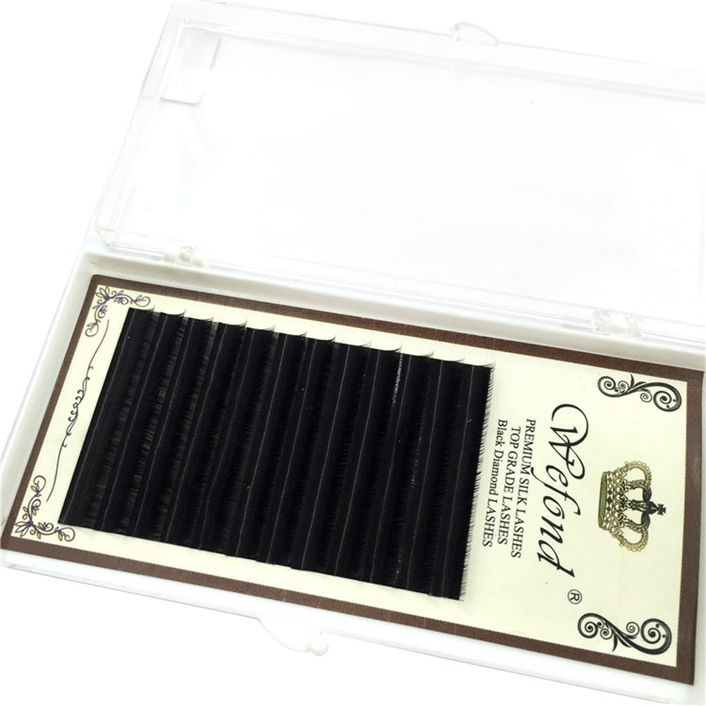 Scala 3D Russia Volume 12 Rows 0.07mm D Curl Silk Individual Eyelash Extensions - Handmade Natural Long Mink Lashes (D-12mm) for Professional Salon & Bridal Makeup