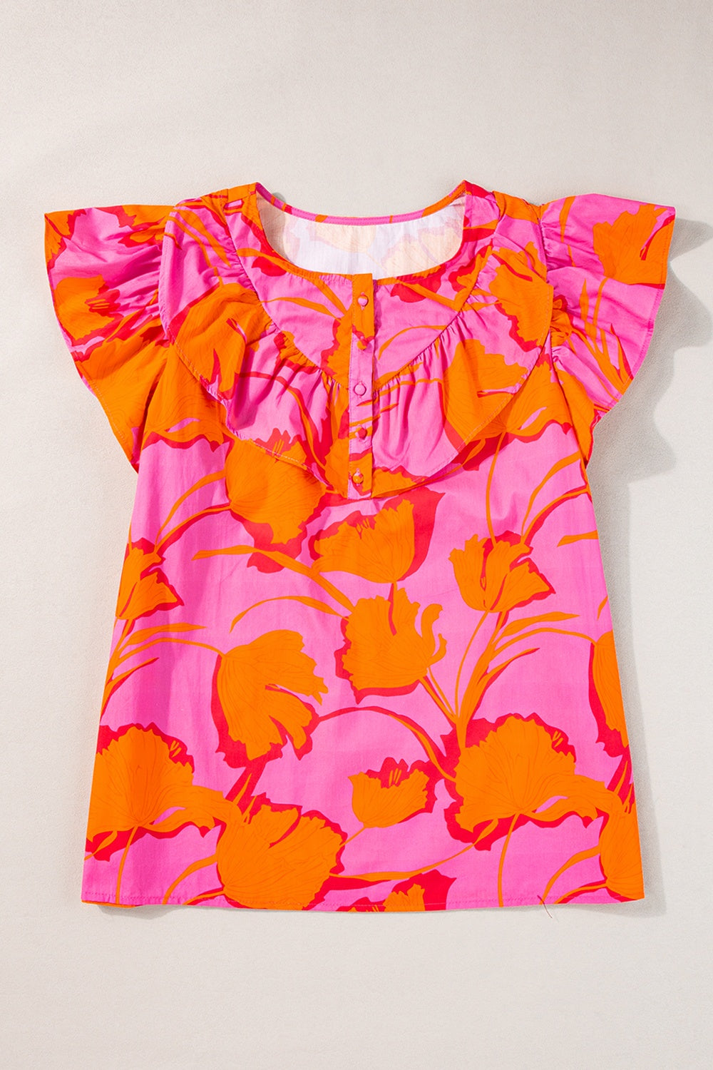 Elegant Ruffled Cap Sleeve Resort Blouse for Women - Summer Vacation & Beachwear - Perfect for Tropical Getaways, Pool Parties, and Casual Outings