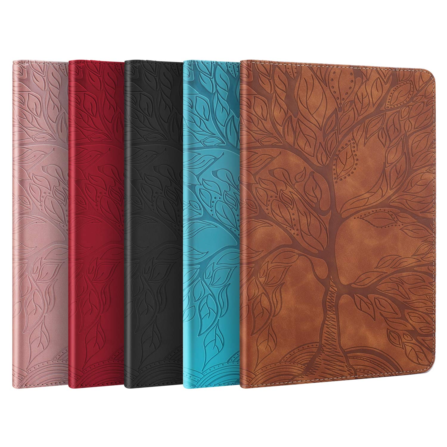 Premium PU Leather iPad 10th Generation Case (10.9 inch 2022) with Pencil Holder & Auto Sleep/Wake - Rose Gold Folio Cover with Multi-Angle Stand for Work, School & Travel Protection