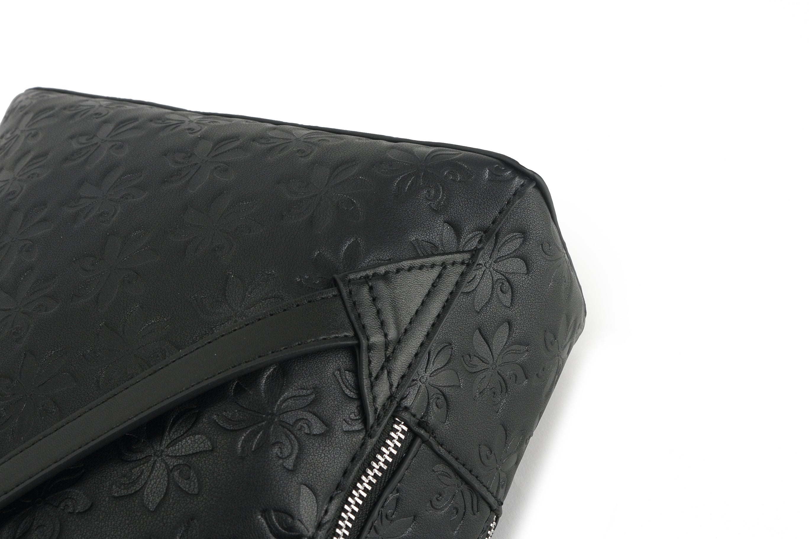 Tiffany Tiare Embossed Black Backpack for Women - Stylish Leather Laptop Bag for Work, Travel & College