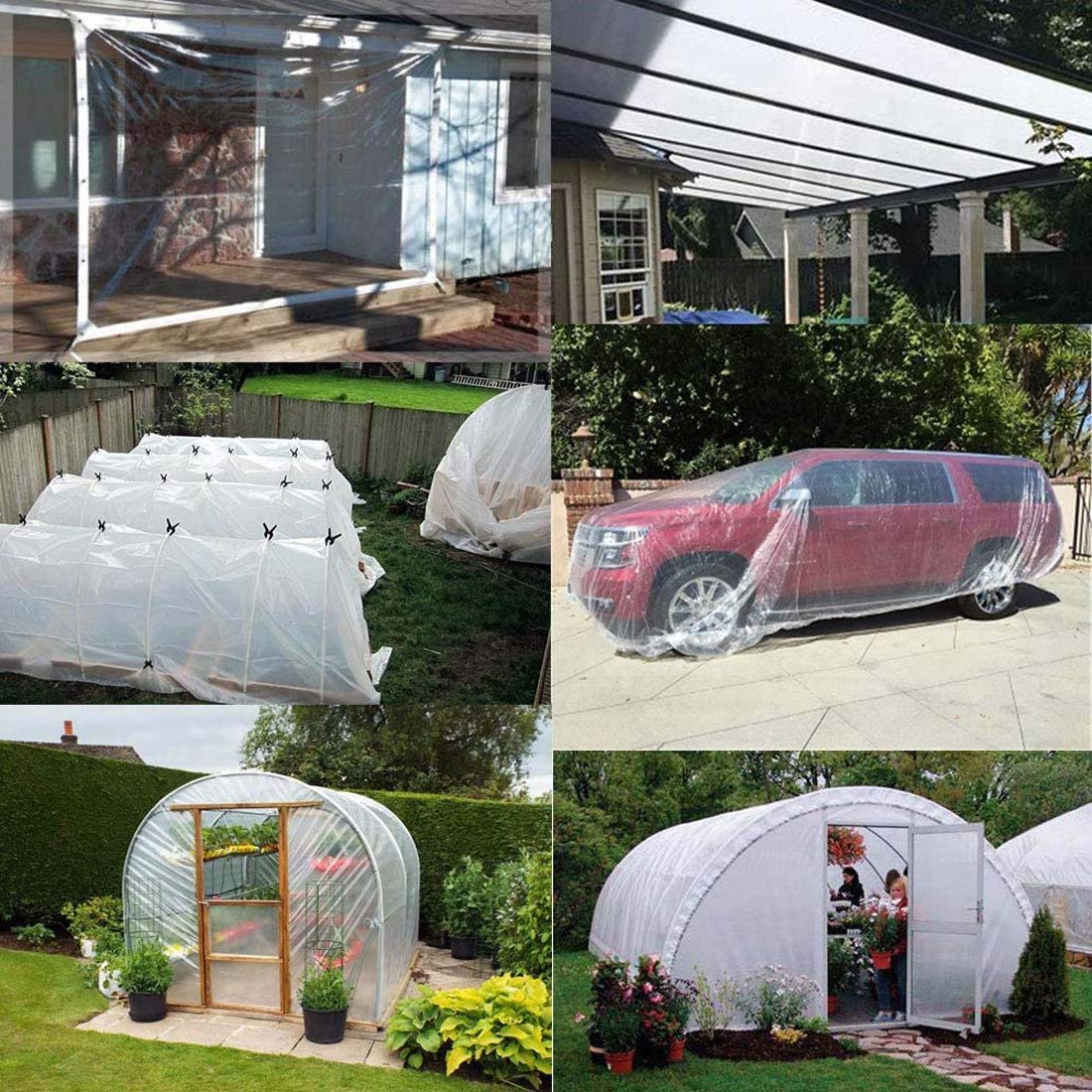 Heavy Duty Waterproof Clear Poly Tarps 16'X26' - 5 Mil Thick Tarpaulin with Reinforced Metal Grommets - Multipurpose Protective Cover for Nursery, Greenhouse, Garden, Camping, Construction & Outdoor Use