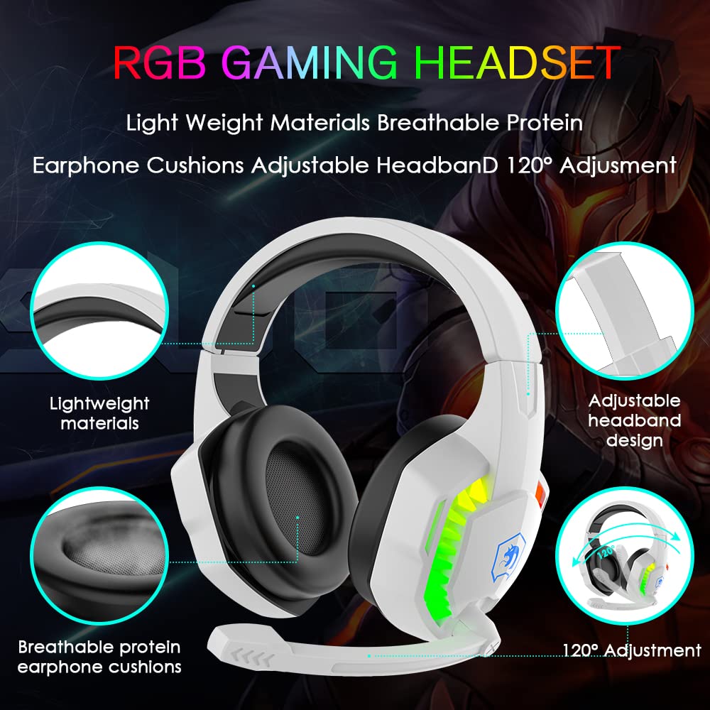 KUIYN 60% Wired Compact Gaming Keyboard and Mouse Set - 61 Keys RGB Backlit Mechanical Keyboard, Honeycomb Optical Gaming Mouse with RGB Headset & Mouse Pad - Anti-Ghosting for PC, PS4, Xbox - Perfect for Esports, Streaming & Office Work