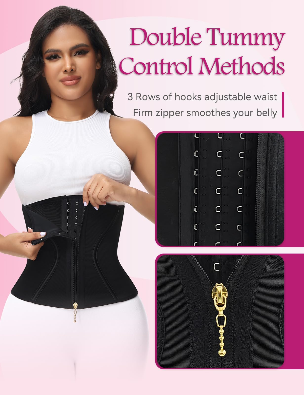 SHAPSHE Women's Waist Trainer Corset - Tummy Control Shapewear for Short Torso, Workout Waist Cincher & Hourglass Body Shaper - Perfect for Gym, Postpartum Recovery & Everyday Slimming