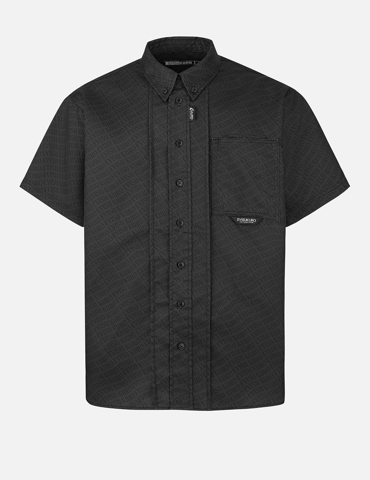 Stylish Allover Logo Print Loose Fit Short Sleeve Shirt for Men - Casual Comfort Wear for Summer Outings & Street Style Fashion