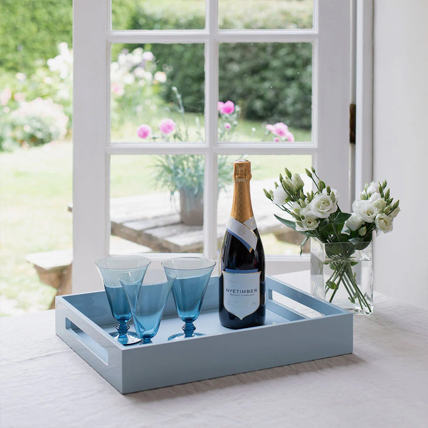 Addison Ross Lacquered Serving Tray - Elegant Wooden Tray for Breakfast in Bed, Coffee Table Decor, or Hostess Gift - Home Decor & Kitchen Serving Accessory