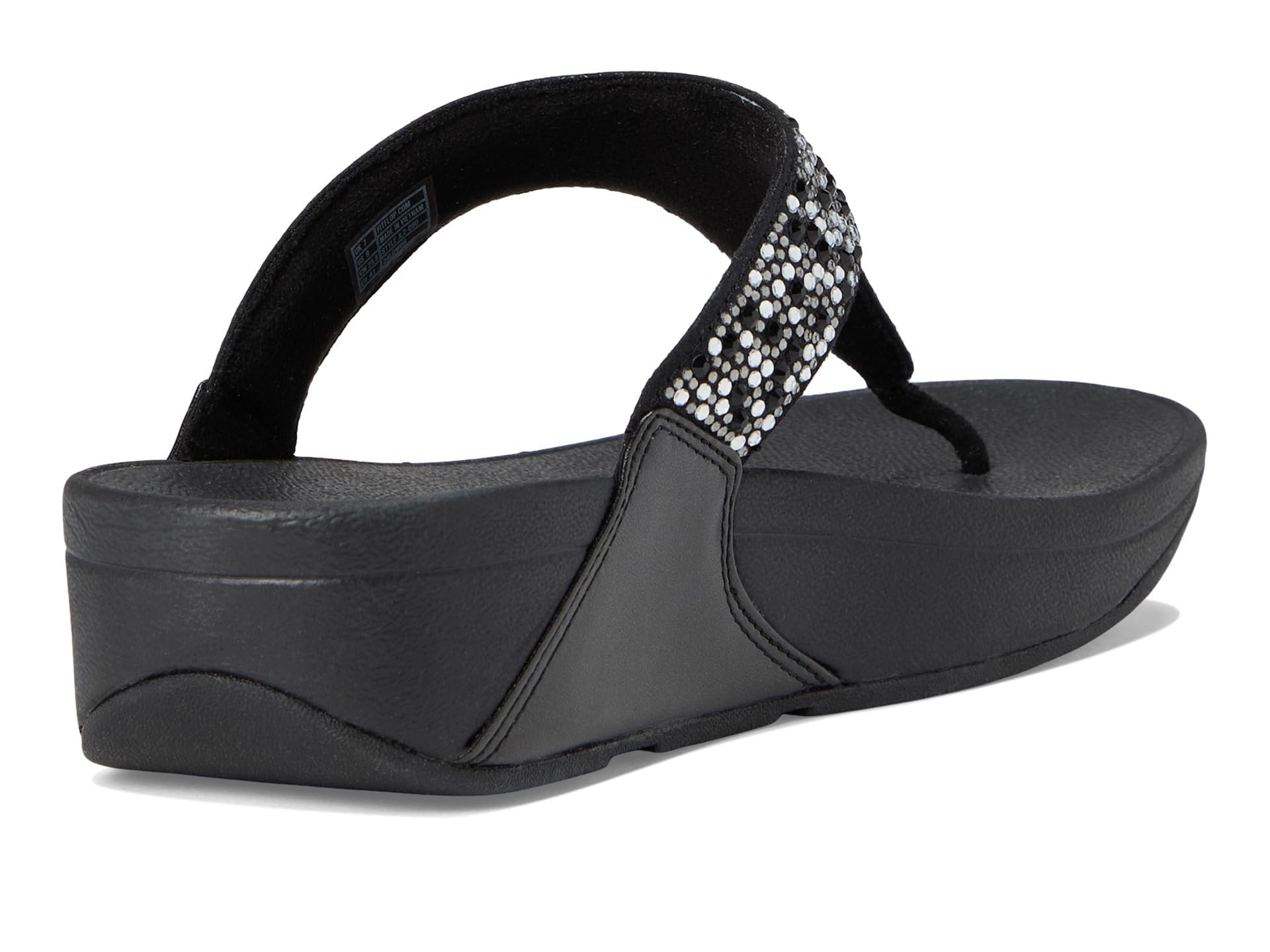 FitFlop Women's LULU Crystal Embellished Toe-Post Sandals - Comfortable Summer Flip Flops with Arch Support for Beach, Pool & Casual Wear