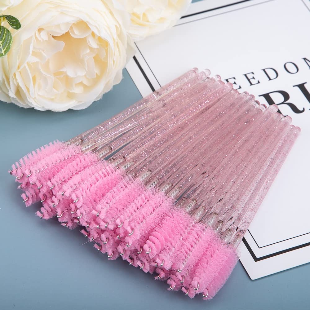 KEYVOR 500Pcs Disposable Makeup Brushes Set - Professional Crystal Eyelash Extension Brushes, Mascara Wands & Beauty Tools for Salon, Lash Artists & Home Use - Perfect for Eyelash Extensions, Makeup Application & Beauty Treatments