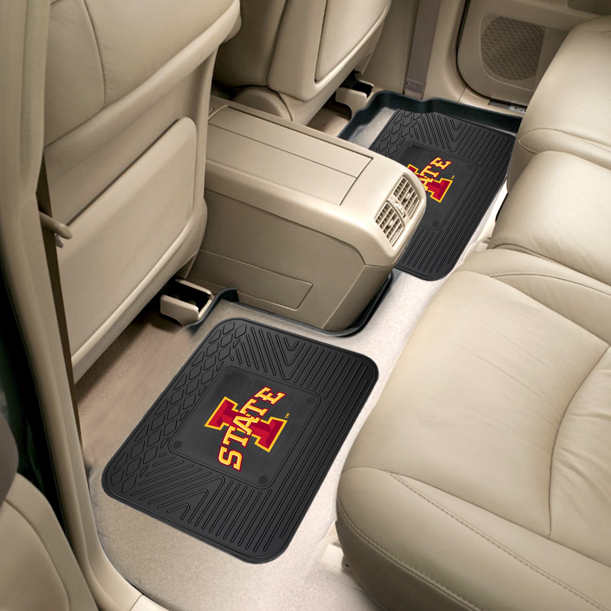 Iowa State University Car Seat Mats - 2-Piece Set for Back Seats | Waterproof & Non-Slip Floor Liners | Perfect for College Students & Alumni Fans | Tailgating, Road Trips & Campus Commutes
