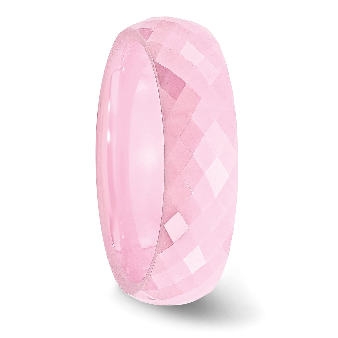 IceCarats 6mm Ceramic Pink Plain Classic Wedding Band Ring for Women - Elegant & Durable for Engagement, Anniversary, and Everyday Wear