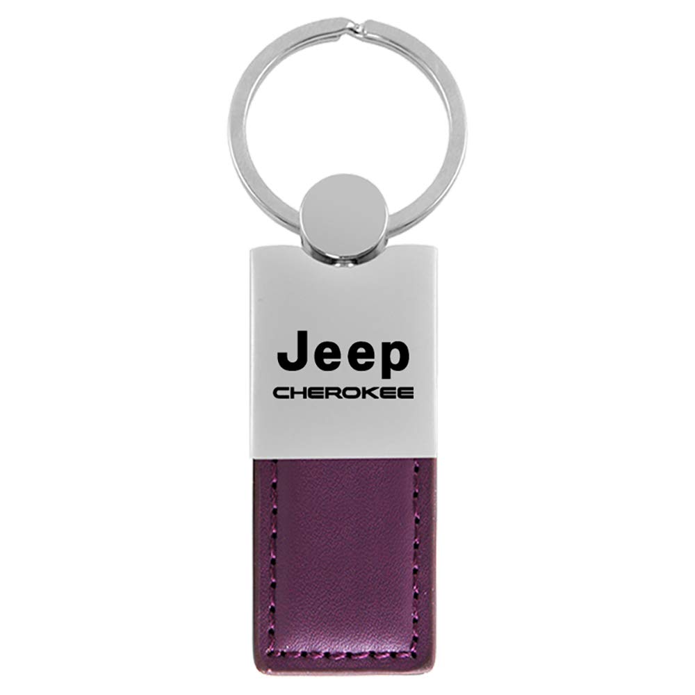 Premium Genuine Leather Keychain for Jeep Cherokee - Purple Gold Automotive Accessory | Durable Car Key Holder for Jeep Owners, Perfect Gift for Car Enthusiasts