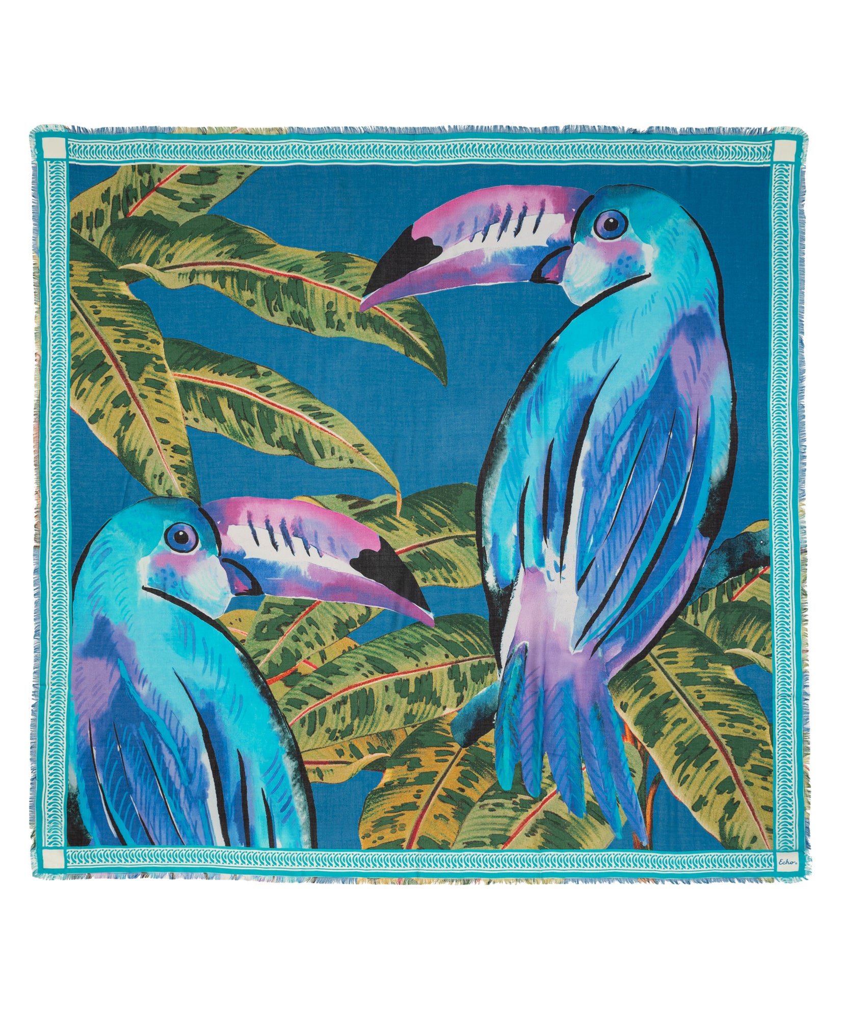 Stylish Two Toucans Square Scarf - Lightweight Fashion Accessory for Women, Perfect for Spring Outfits, Beach Cover-ups & Boho Chic Looks