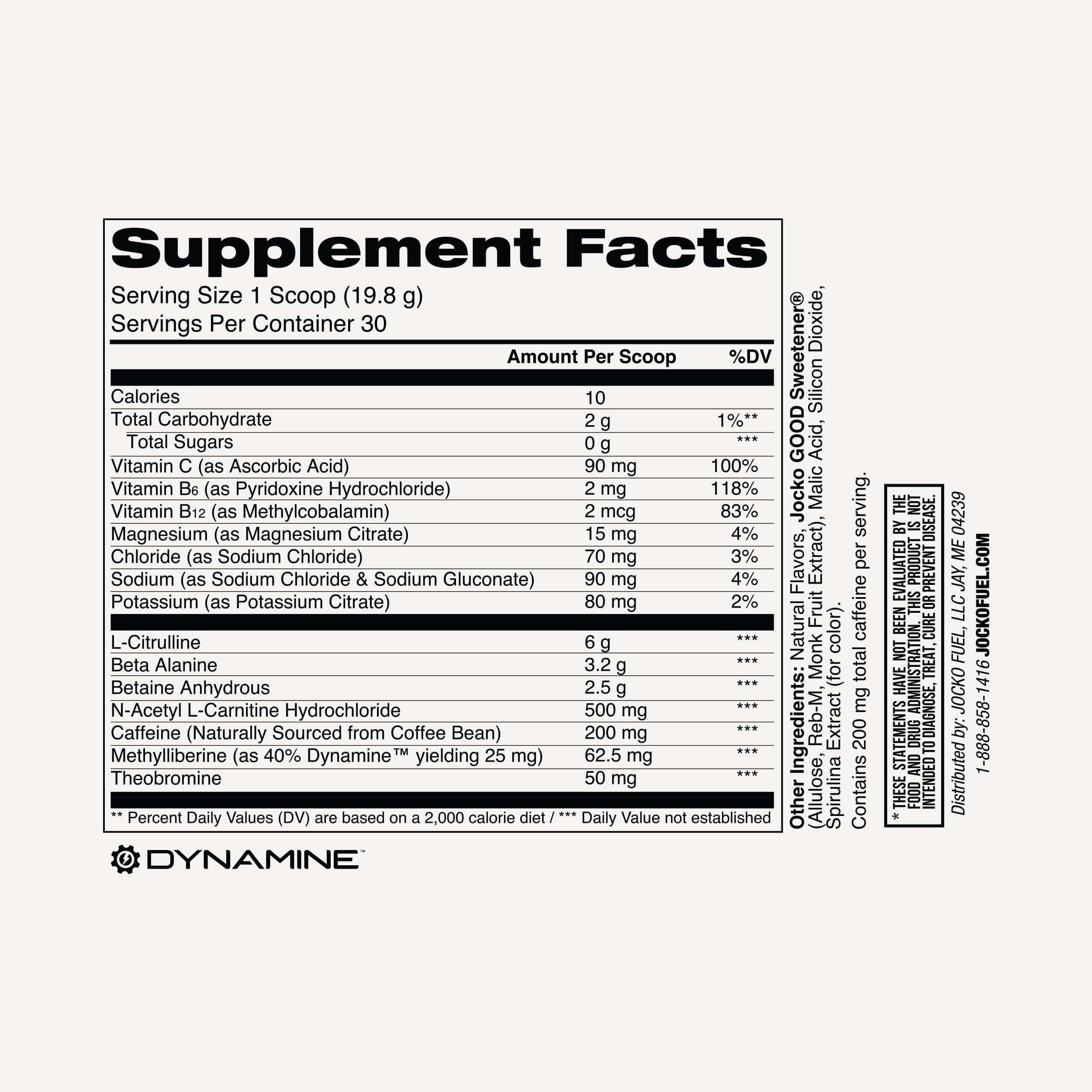 JOCKO Pre Workout Powder - Energy & Endurance Booster for Gym, Running & Fitness | Natural Performance Enhancer for Men & Women