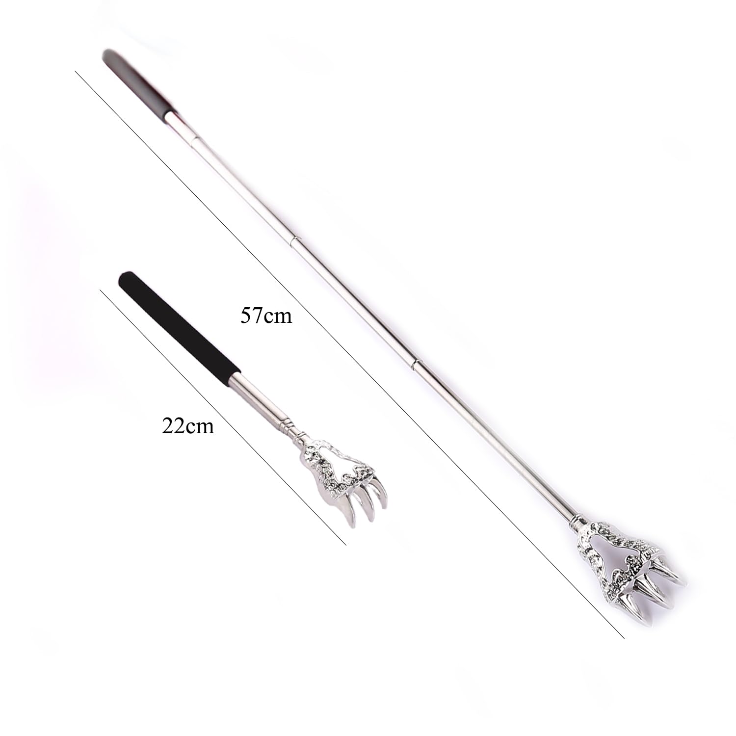 Extendable Back Scratcher - Stainless Steel Telescopic Massage Tool (8.66