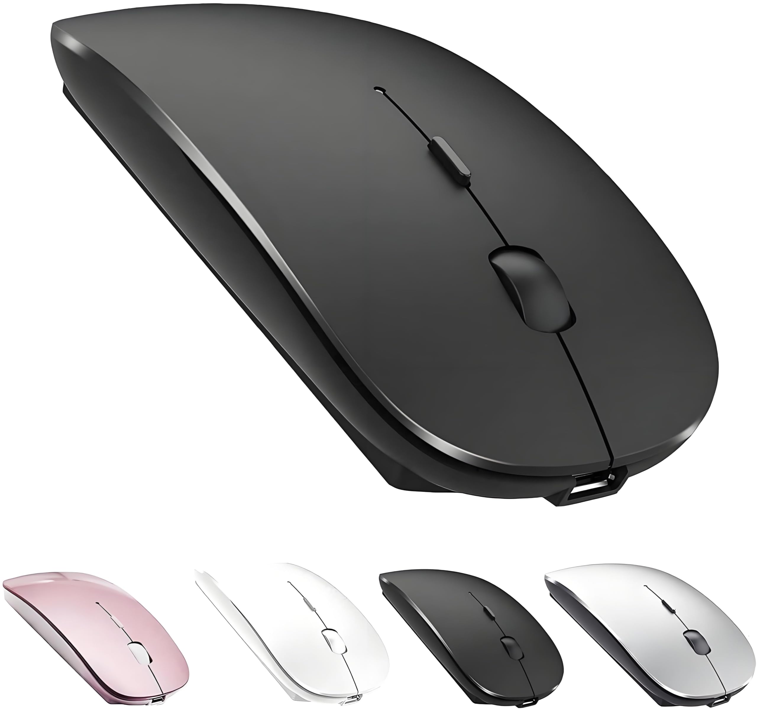 ZERU Bluetooth Wireless Mouse, Rechargeable Ergonomic Mouse for MacBook Pro/Air, Laptop, PC, Mac, iPad Pro - Perfect for Office, Home & Travel Use