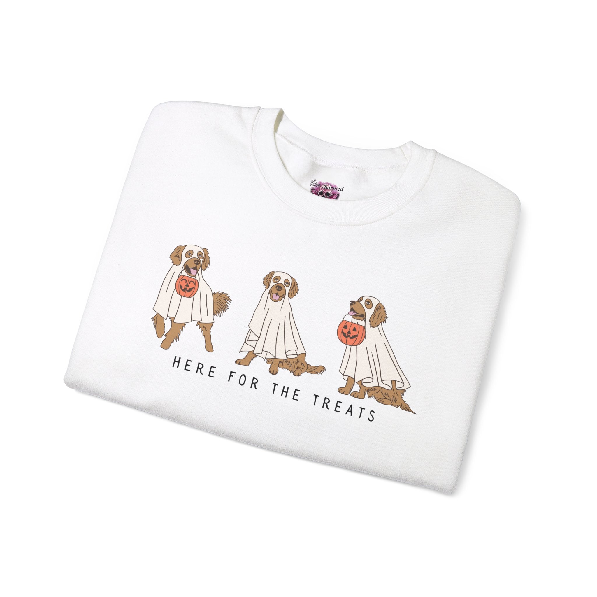Here For The Treats Crewneck Sweatshirt - Cute & Comfortable Pullover for Women & Men | Perfect for Casual Wear, Fall Outfits & Cozy Loungewear