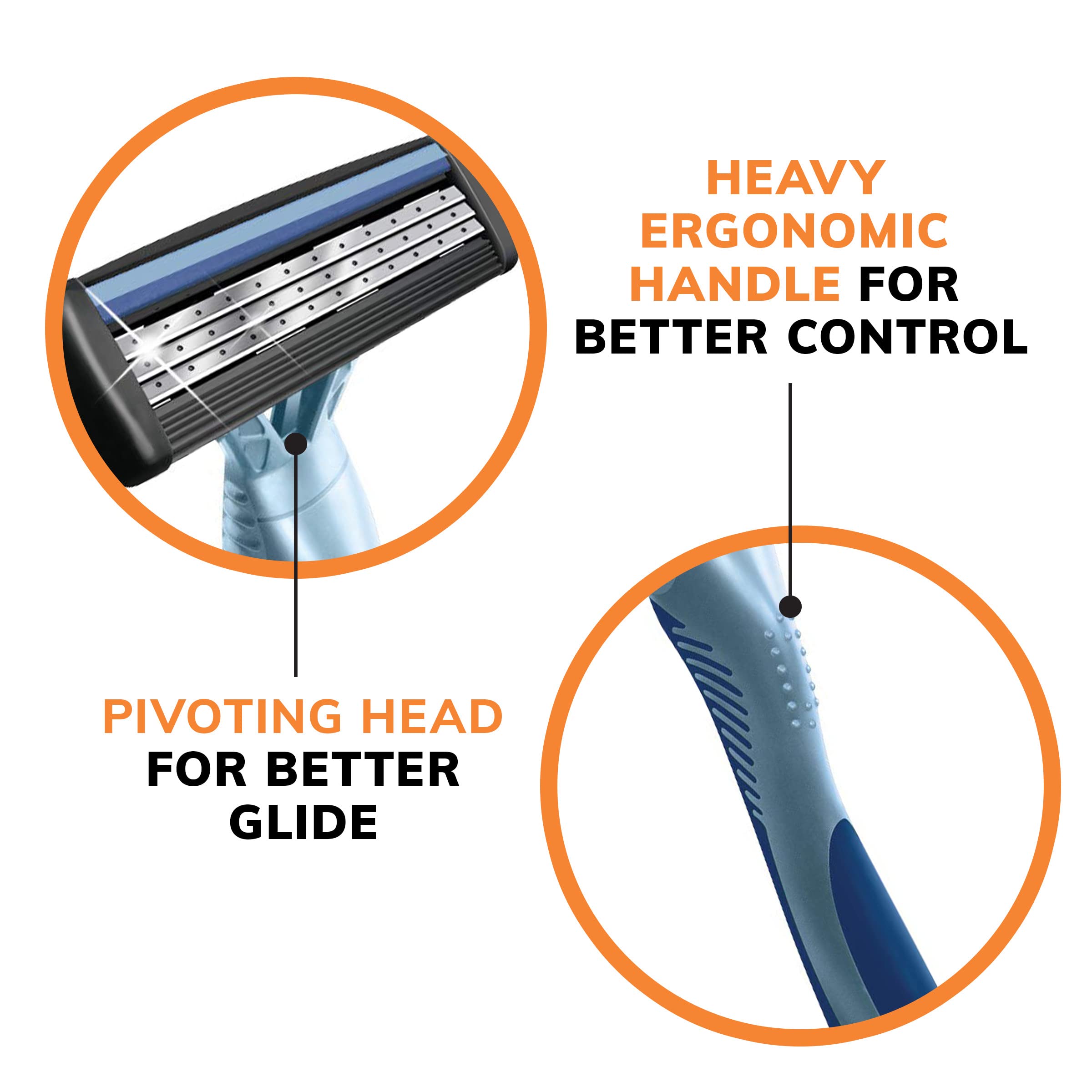 BIC Flex 3 Titanium Disposable Razors for Men - 10 Pack with 3 Ultra-Sharp Blades for Smooth, Close & Comfortable Shave - Perfect for Travel, Gym & Daily Grooming Routine