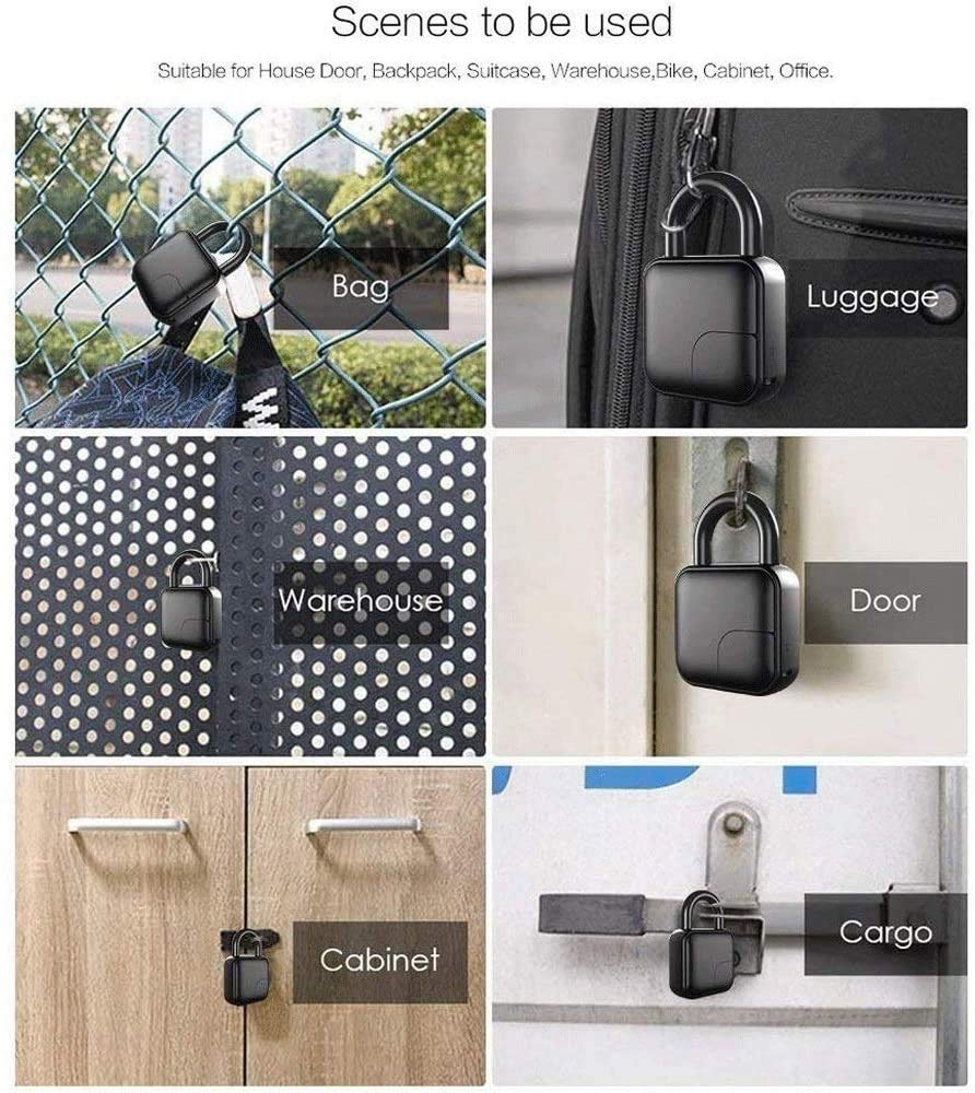 Smart Fingerprint Lock - Keyless Entry for Gym Lockers, Luggage, Travel, Home Doors, Suitcases, Backpacks, School, Bike & Office - Secure & Convenient Access for On-the-Go Lifestyle