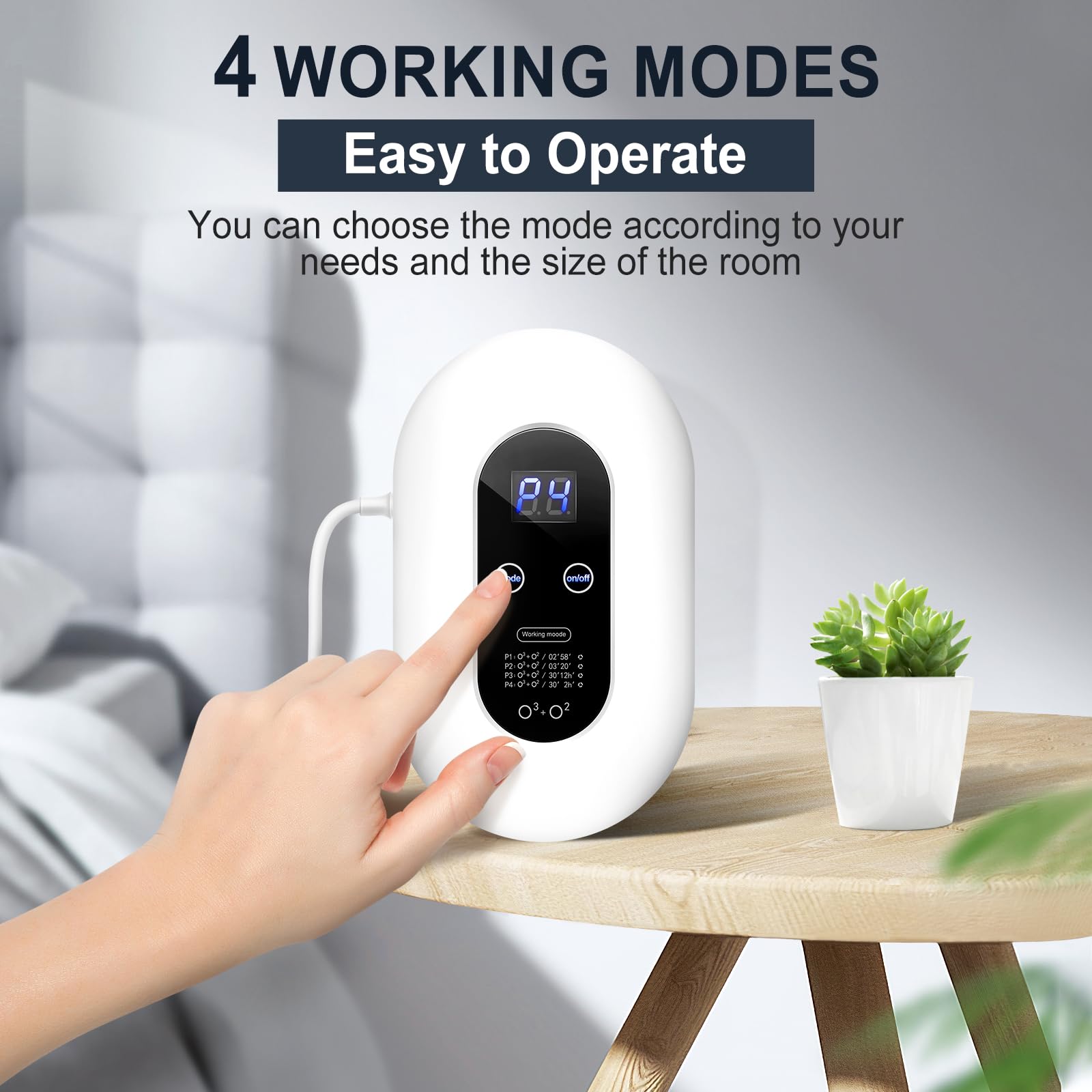 Ozone Odor Eliminator Plug-in - 99% Effective for Cat Litter, Dog Poop, Smoke & Formaldehyde | Air Freshener for Home, Bedroom, Bathroom, Kitchen, Car & Shoes | White Air Purifier for Pet Odors & Strong Smells