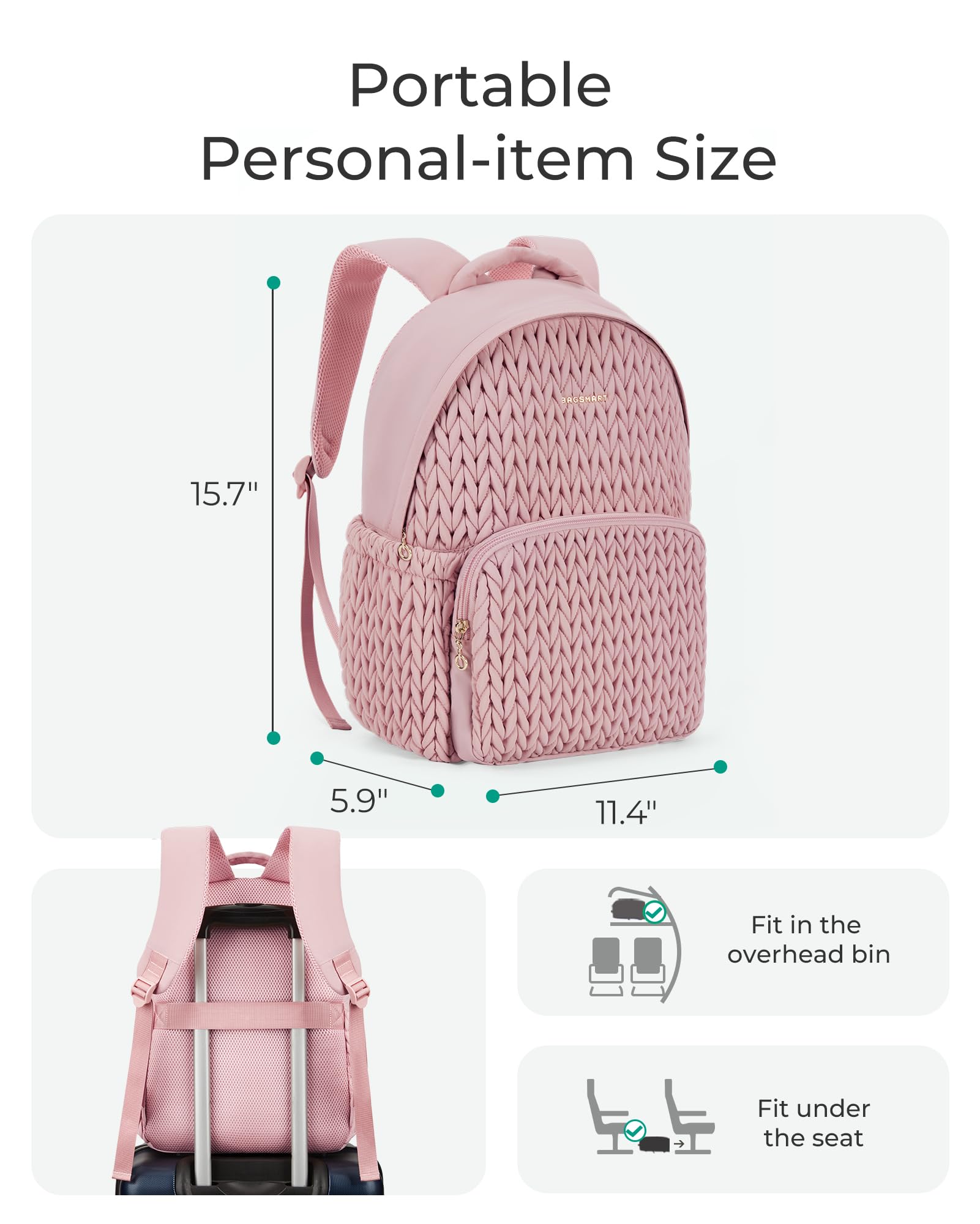 BAGSMART Women's Lightweight Travel Backpack - 14