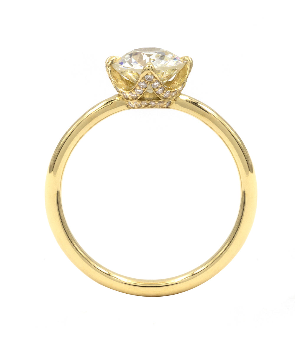 Exquisite Old European Cut Diamond Engagement Ring with Spiky Crown – Vintage Inspired Unique Wedding Band for Her, Perfect for Proposals & Anniversaries