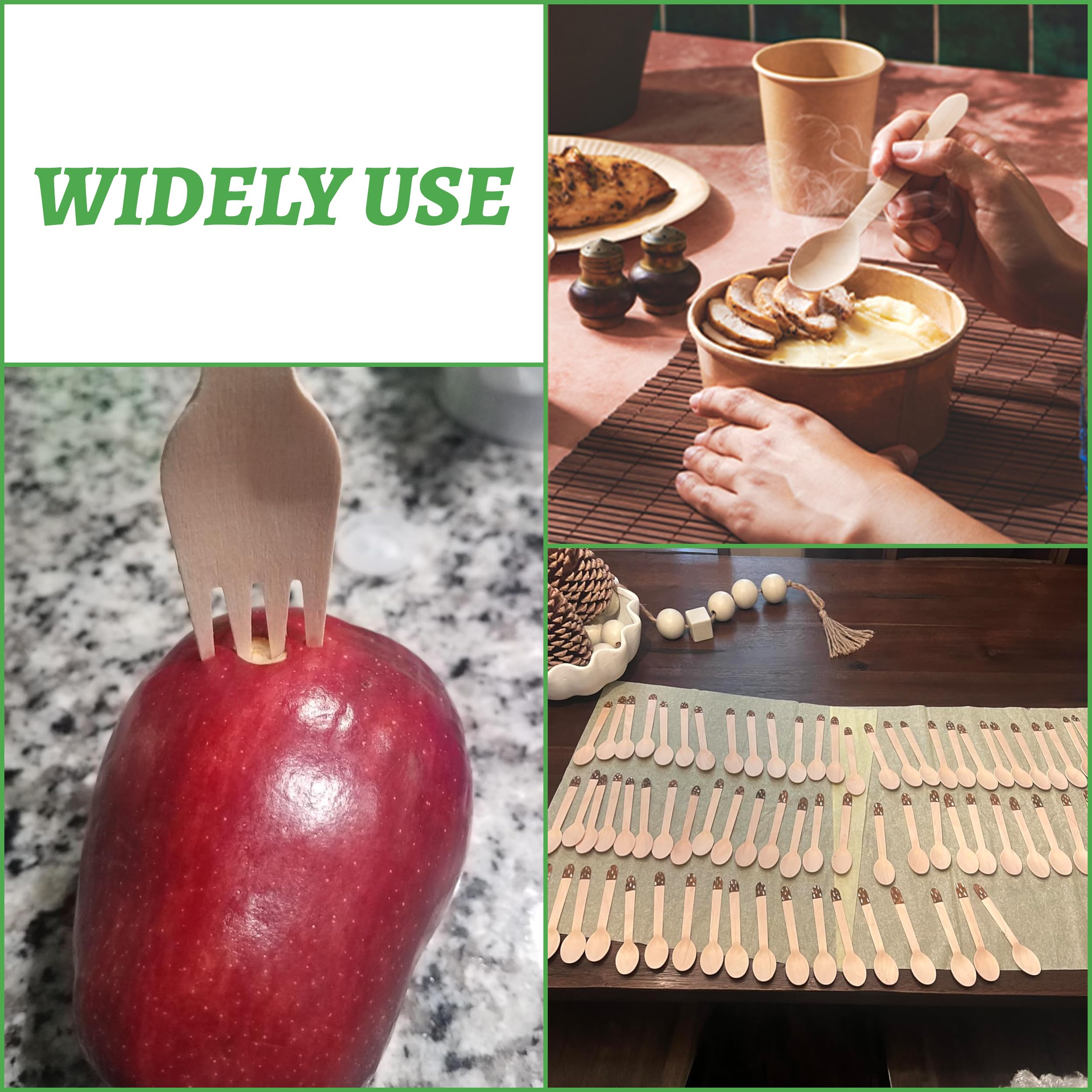 Eco-Friendly Disposable Wooden Knives - 300 Pack Biodegradable Cutlery, 6.3 Inch Wood Knives for Picnics, Camping & Parties | Sustainable & Earth Friendly