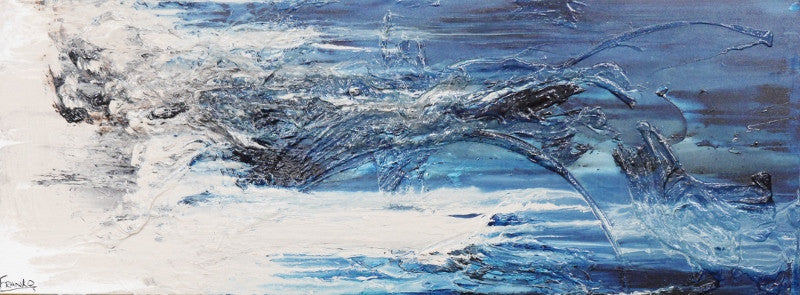 Abstract Blue Wall Art - Modern Canvas Painting for Home & Office Decor - Perfect for Living Room, Bedroom, or Workspace