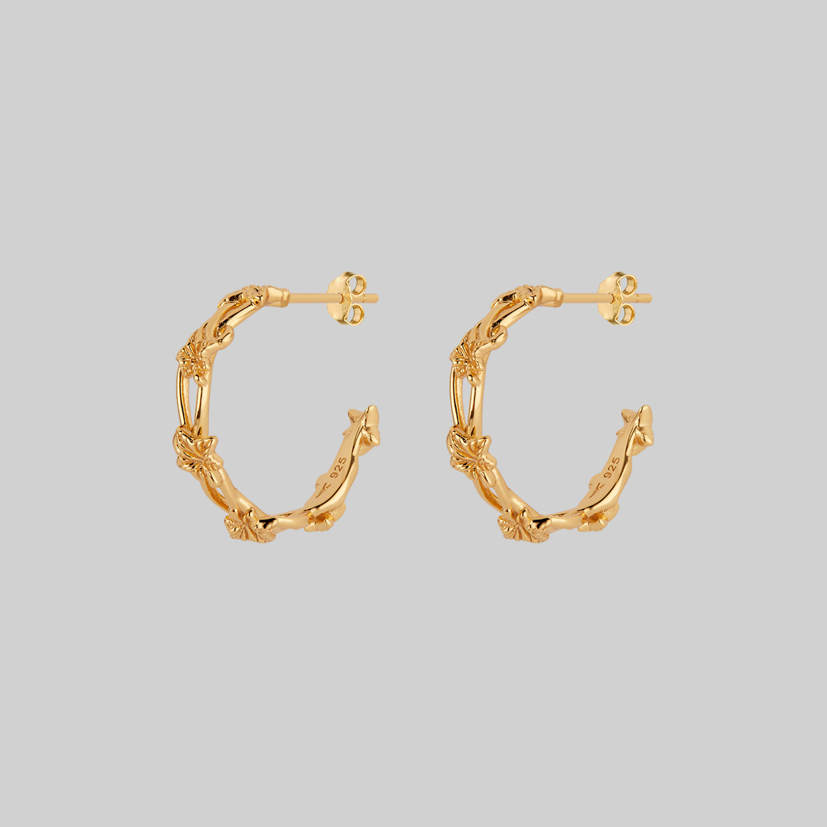 VALERIAN Gold Climbing Ivy Hoop Earrings - Elegant Botanical Jewelry for Women, Perfect for Weddings, Parties & Everyday Wear