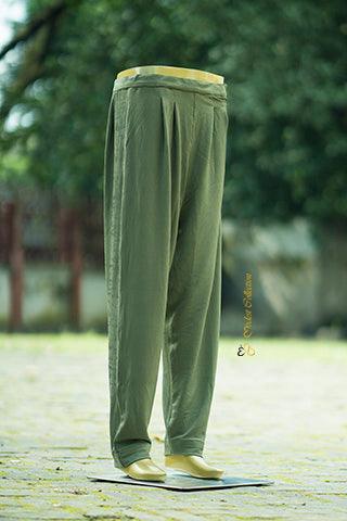 Slim Fit Pants for Men - Comfortable & Stylish Moss Green Trousers for Casual Wear, Office & Outdoor Activities