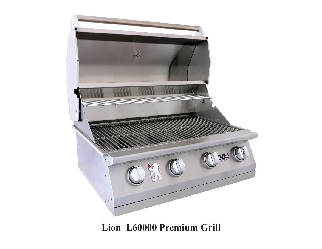Lion 32 Inch 4-Burner Natural Gas Grill - L60000 Model for Outdoor BBQ, Backyard Cooking & Patio Parties