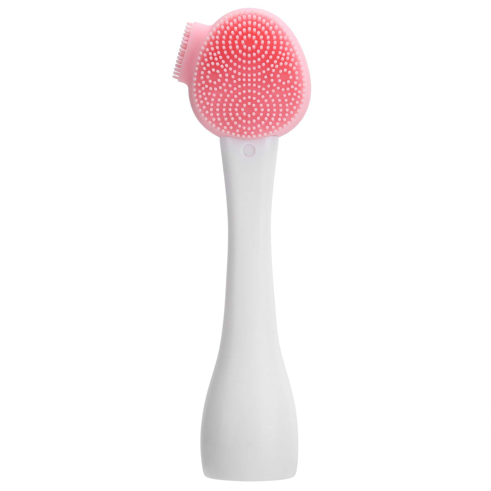 Premium Silicone Face Brush for Gentle Cleansing & Exfoliation - Handheld Facial Scrubber with Soft Bristles, DIY Skincare Applicator & Makeup Mixing Tool (Pink) - Perfect for Daily Face Wash & At-Home Spa Treatments