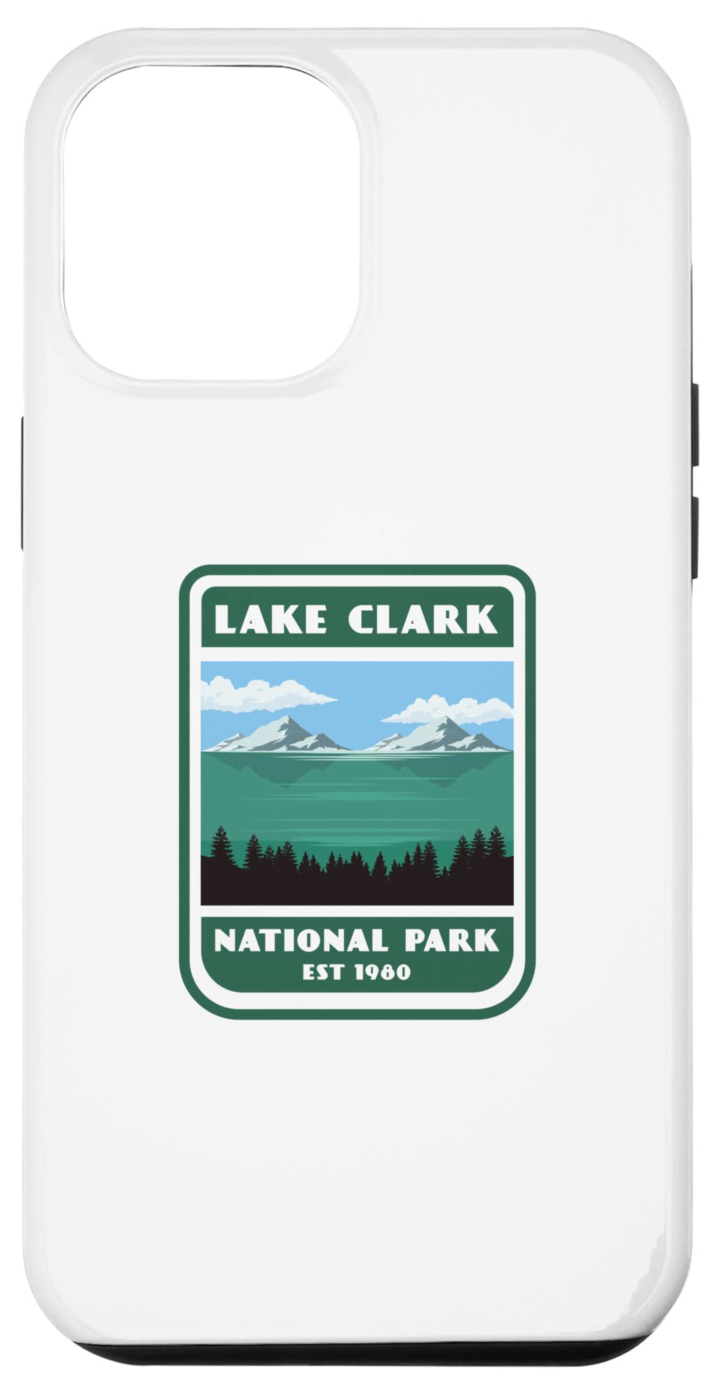 Vintage Style iPhone 12 Pro Max Case with Lake Clark National Park Badge - Perfect for Outdoor Adventures & National Park Lovers