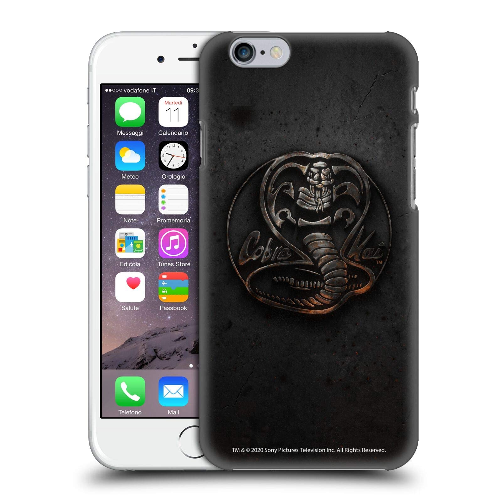 Head Case Designs Officially Licensed Cobra Kai Metal Logo Hard Back Case for iPhone 6/6s - Durable Protection for Fans, Gym, and Everyday Use