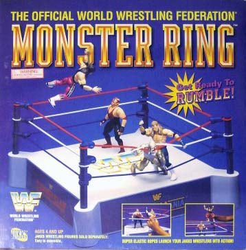 1996 WWF Jakks Pacific Monster Ring Wrestling Playset with Royal Rumble, WrestleMania, SummerSlam & Survivor Series Stickers - Perfect for WWE Collectors & Kids' Wrestling Matches