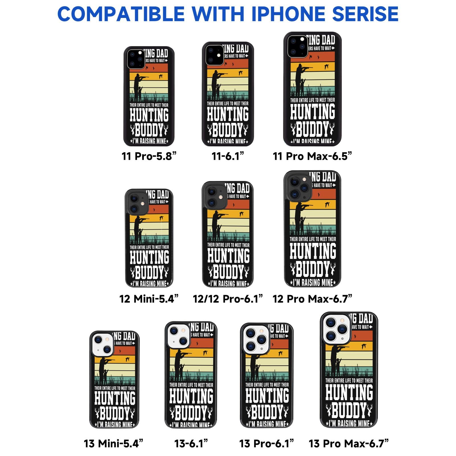 DAFEI Shockproof Slim Rubber Phone Case with Hunting Dad Design for iPhone 15 14 13 12 11 Pro Max Plus Mini XR X XS SE - Perfect for Outdoor Adventures & Daily Protection