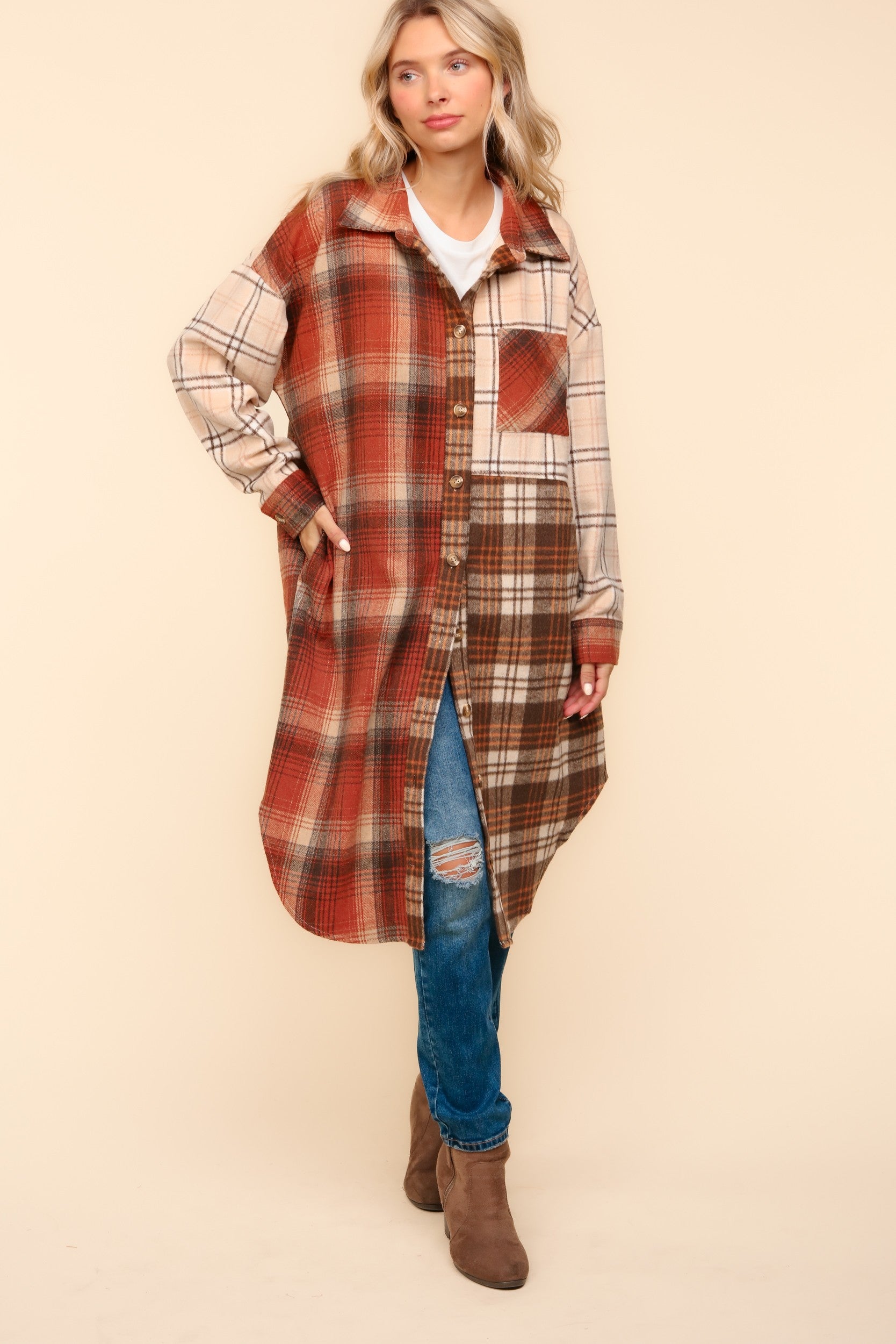 Stylish Flannel Plaid Oversized Shacket with Pockets - Warm & Cozy Overshirt for Fall & Winter | Perfect for Casual Outfits, Layering, and Outdoor Activities