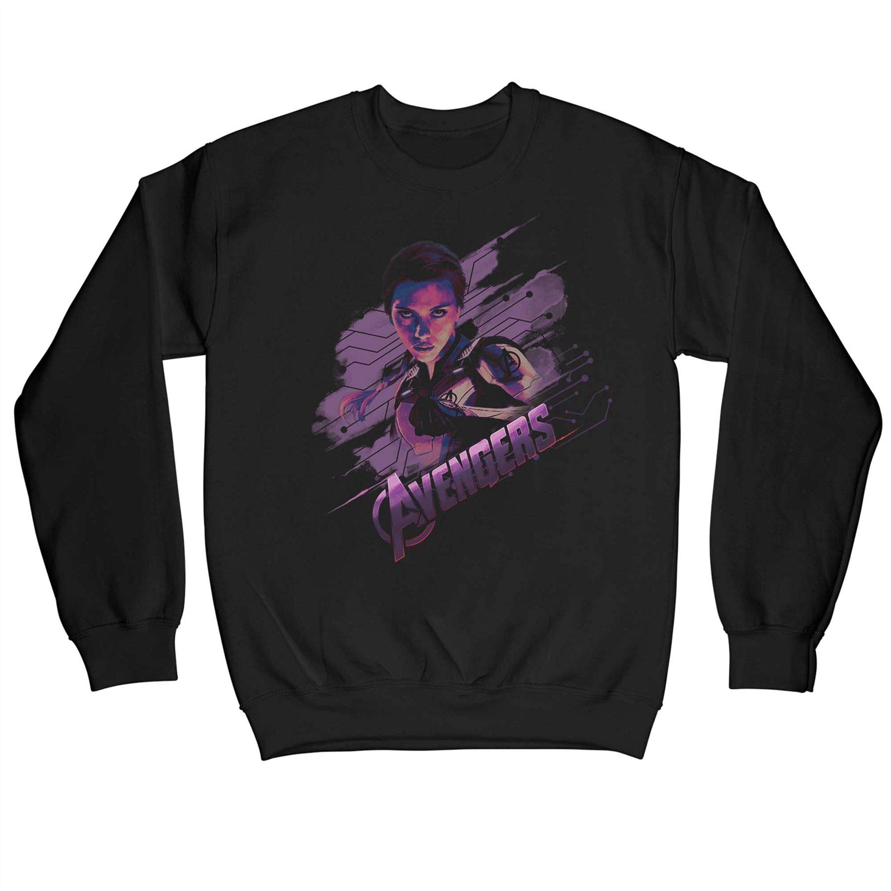 Avengers Endgame Black Widow Unisex Black Sweatshirt for Adults - Marvel Superhero Hoodie for Cosplay, Movie Nights & Casual Wear