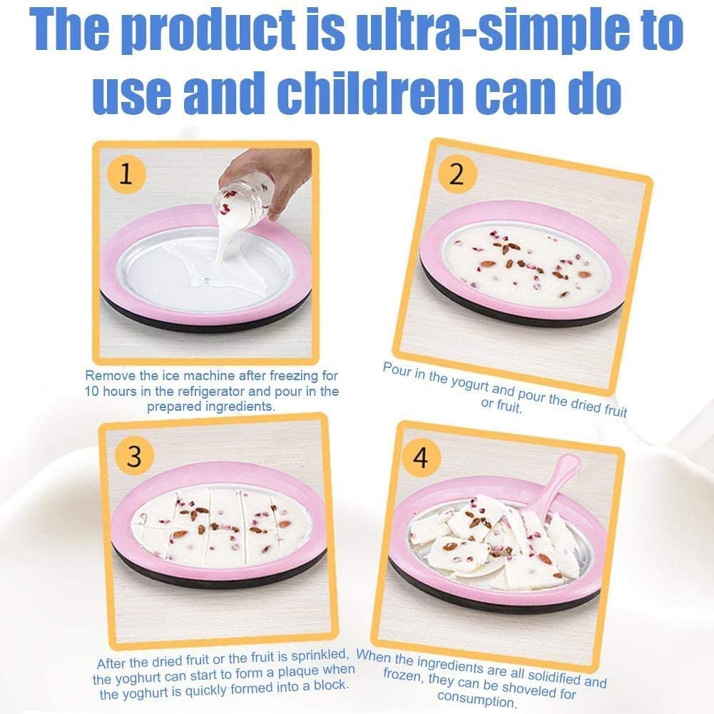 Pink Ice Cream Roll Maker Machine - DIY Rolled Ice Cream & Frozen Yogurt Maker with Non-Stick Plate - Perfect for Parties, Dessert Shops & Home Use