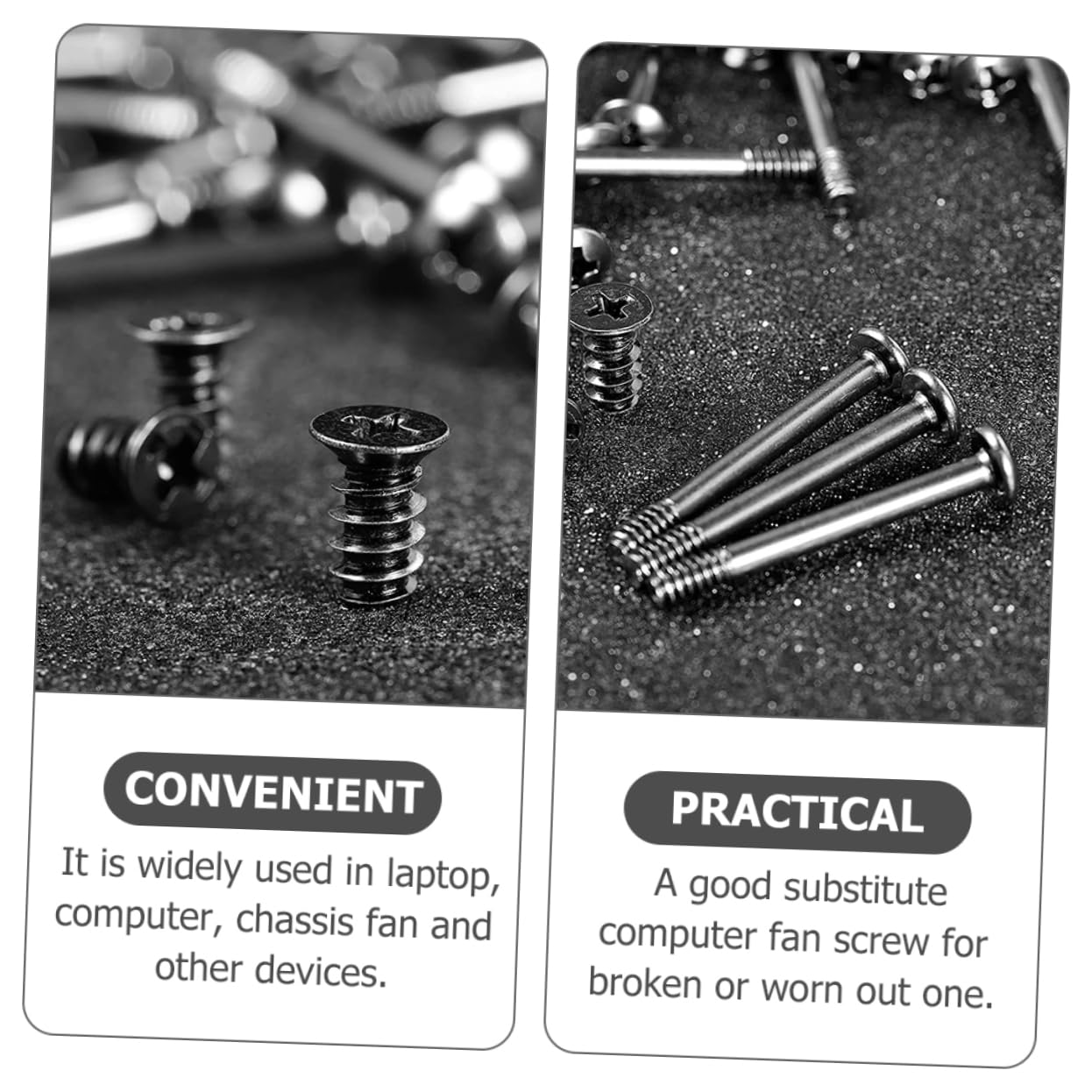 BESTonZON 60pcs Computer Case Fan Screw Kit - Premium Rack Cabinet Cooling Fan Screws for PC Builds & Gaming Rigs | Perfect for DIY Computer Assembly & Case Fan Installation