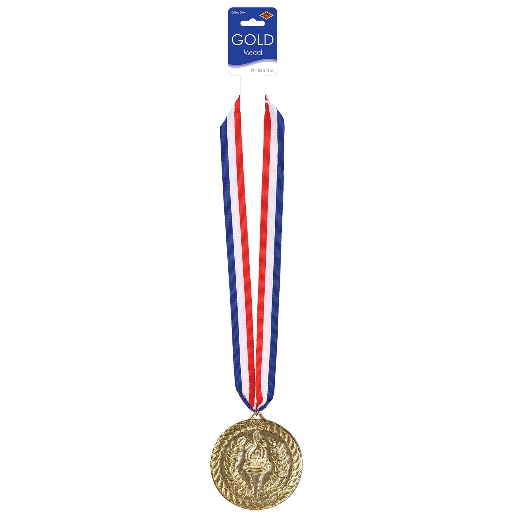12 Pack Beistle Gold Medal with Ribbon (4 Inch) - Bulk Awards for Sports, Competitions, and School Events - Perfect for Trophies, Prizes, and Recognition Ceremonies
