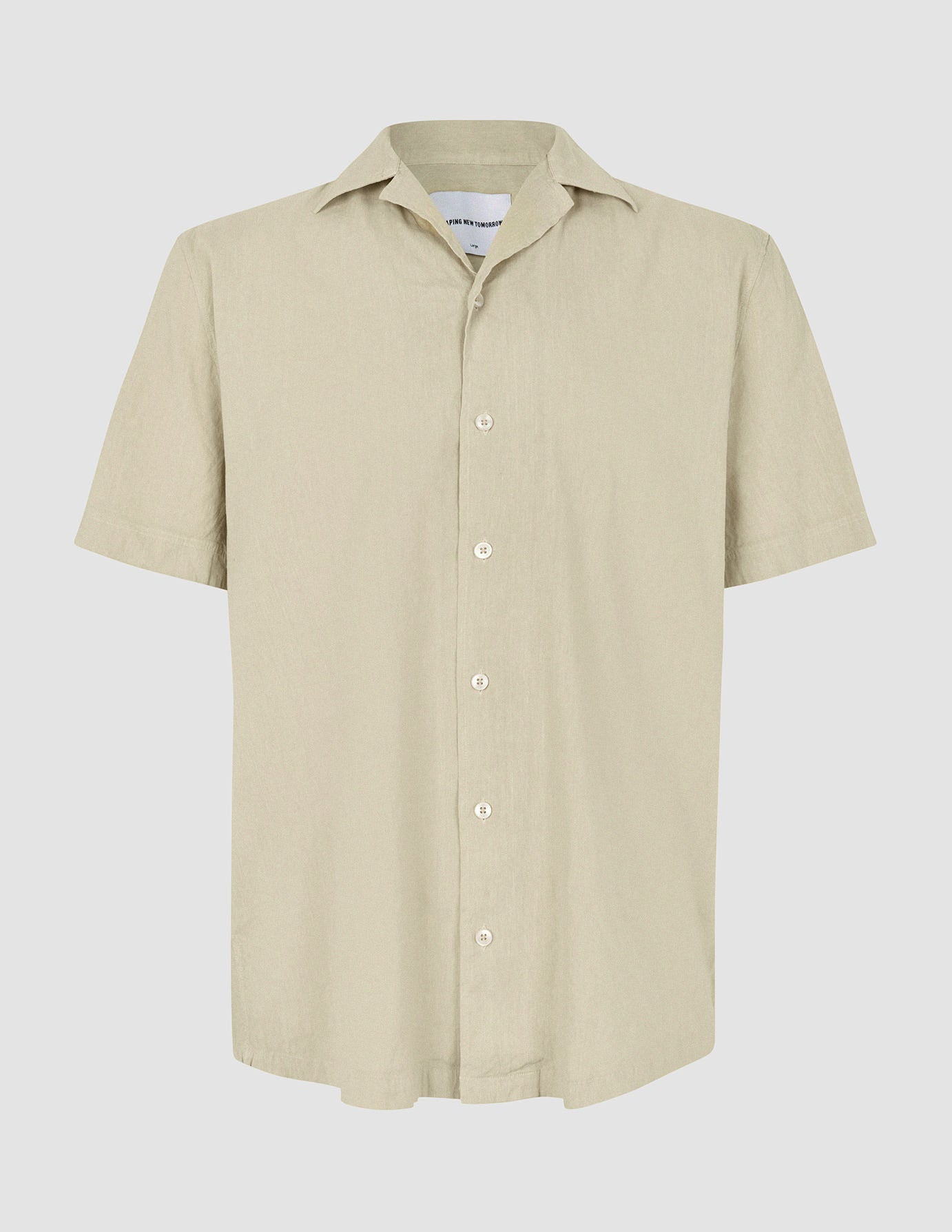 Premium Linen Bowling Short Sleeve Shirt - Soft Sand Color - Breathable & Comfortable for Summer Outings, Casual Wear, and Bowling Events