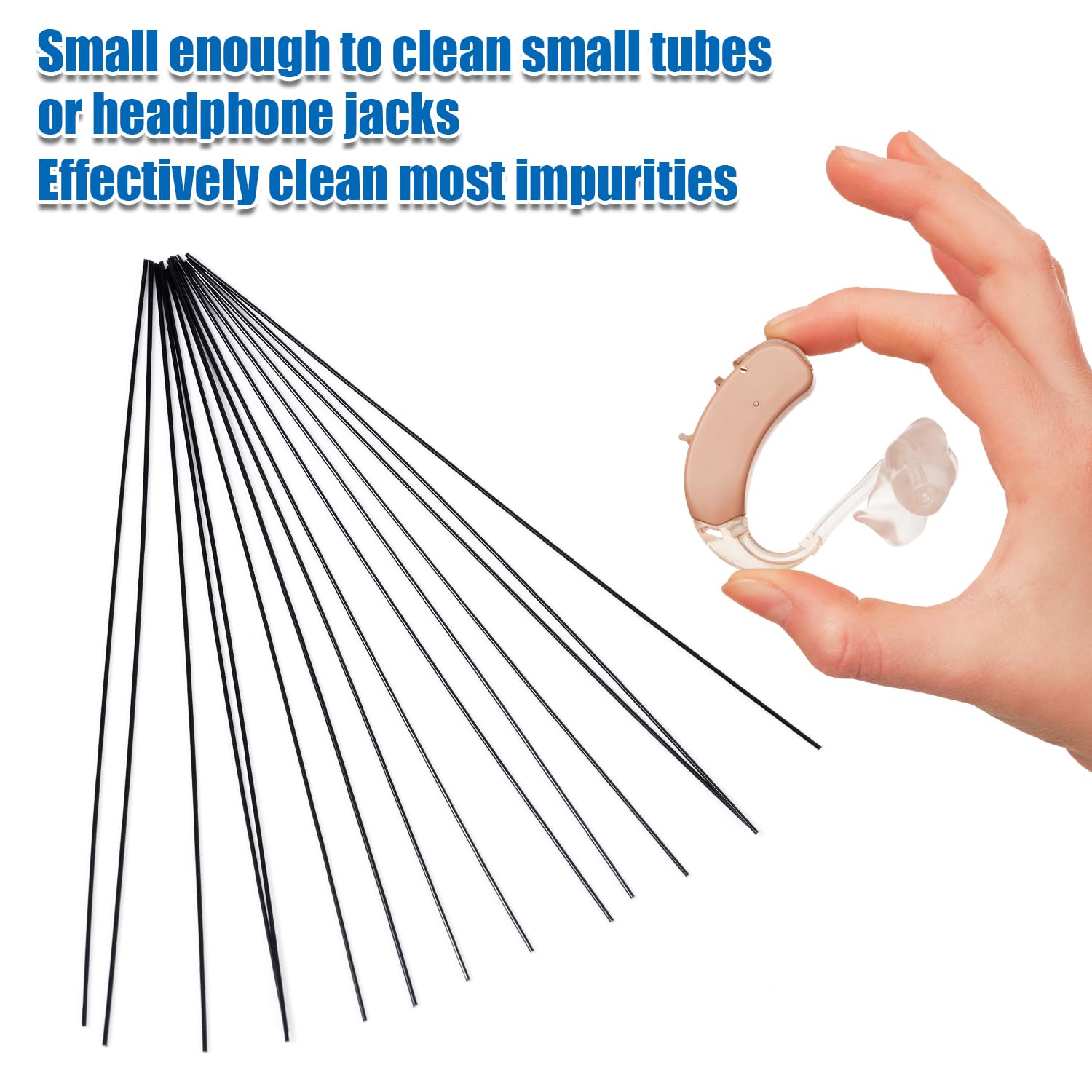 15pcs Hearing Aid Pipe Cleaners - Premium Hearing Amplifier Cleaning Tools & Accessories for Hearing Aid Users - Perfect for Daily Maintenance & Travel Use
